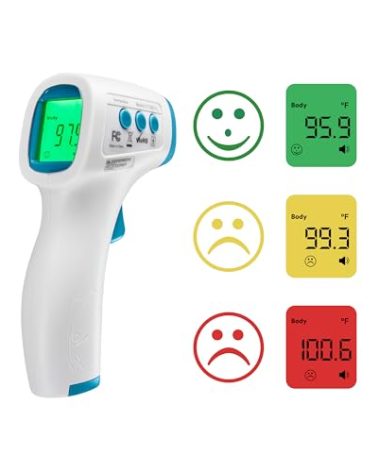 HoMedics Non-Contact Infrared Forehead Thermometer, Clinically Proven Fast Accurate Results, High-Fever Alert with 4-in-1 Readings