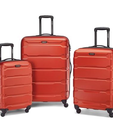 Samsonite Omni PC Hardside Expandable Luggage with Spinner Wheels, Burnt Orange, 3-Piece Set (20/24/28)