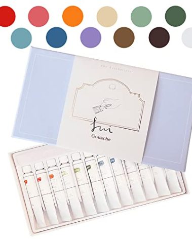 SUI Gouache Watercolor Gouache Paint Set 7.5ml | 12 Vibrant Pastel Colors | Watercolor Paint for Artists | Portable Painting Kit | Gouache Watercolor Tubes