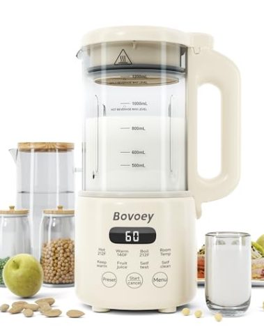 Nut Milk Maker Machine,8 in 1 New Upgrade Soy Milk Maker Automatic for Almond,Oat,Plant-Based Milk and Non-Dairy Beverages,40oz Almond Milk Maker Machine with Delay Start/Self Clean/Boil Water