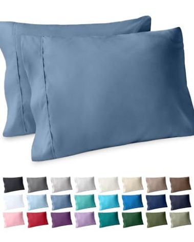 Bare Home Microfiber Pillow Cases - King Size Set of 2 - Cooling Pillowcases - Double Brushed - Coronet Blue Pillowcases 2 Pack - Easy Care (King Pillowcase Set of 2, Coronet Blue)