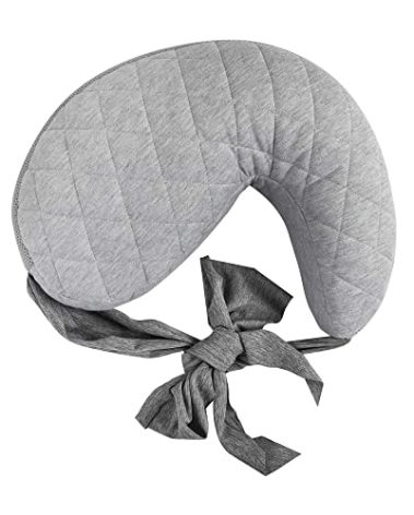 Boppy Anywhere Travel Nursing Pillow, Soft Gray, Plus Sized to Petite with Stretch Belt, Portable Nursing Pillow, Breastfeeding and Bottle-Feeding Support, Machine Washable