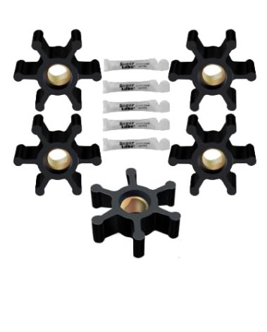 REPLACEMENTKITS.COM Impeller Replacement (5 Pack) for Utility Water Transfer Pump, Universal Impeller Fits 5/16 Diameter Shaft, Compatible With Most 1/10th And 1/12th HP AC And DC Motors