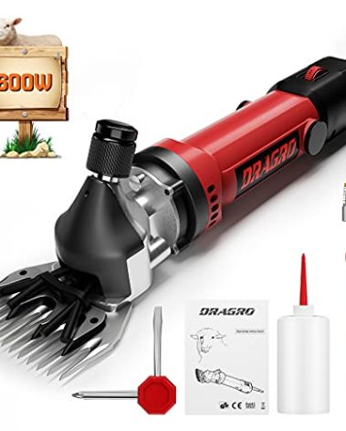 Dragro Sheep Clippers 600W, Professional Animal Shearing Machine, Farm Livestock Grooming Kit, Heavy Duty Electric Clippers for Thick Coat Animals (Sheep Clippers-600W)