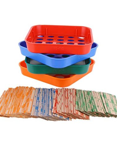 Coin Sorters Tray & Coin Counters – 4 Color-Coded Coin Sorting Tray Bundled with 56 Assorted Flat Coin Roll Wrappers for US Coins