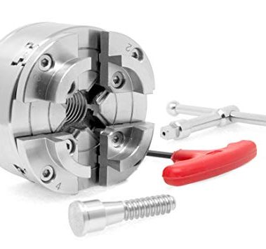 WEN LA4374 3.75-Inch 4-Jaw Self-Centering Lathe Chuck Set with 1-Inch x 8TPI Thread