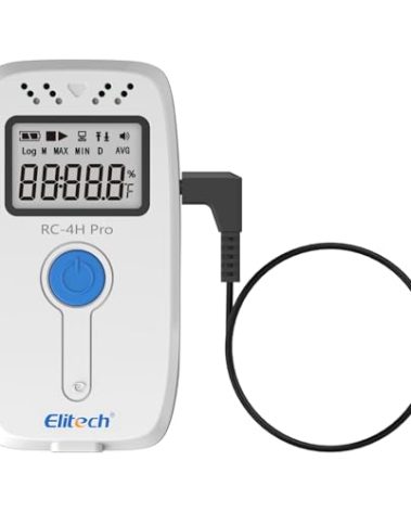 Elitech PDF USB Digital Temperature Humidity Data Logger Reuseable Recorder DDL 64000 Points High Accuracy, Shadow Data, Built-in Buzzer, Auto PDF CSV Report, Windows/MacOS Software, RC-4H Pro