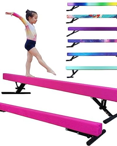 Seliyoo Adjustable Balance Beam for Kids 8FT Gymnastics Beam of All Gymnastic Levels, High and Low Floor Beams Height Adjustable Gymnastic Equipment for Teens Adults Home Gym Use