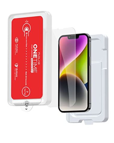 FLOLAB NanoArmour ONETIME Case Friendly for iPhone 14/13 / 13 Pro Screen Protector the Best iPhone Tempered Glass - Durable, Smooth as Butter, Easy to Install, Guaranteed. (Dust Free)