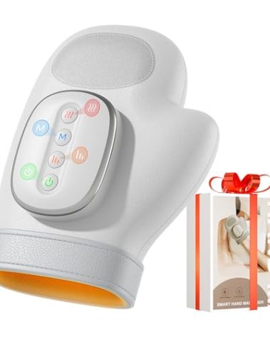 WUX Hand Massager with Heat Compression Relief, 3 Massage 4 Temperatures 5 Compression Models Therapy, Helps Soothe Hand Fatigue, Carpal Tunnel and Arthritis Discomfort, Ideal Gift for Women, Men