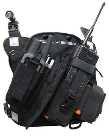 COAXSHER RCP-1 Pro Radio Chest Harness for 2 Way Radio & Electronics | Search and Rescue, Ski Patrol, Emergency Response - Black