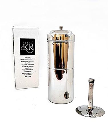 KERAM south indian drip coffee maker 4/5 cup 10.14 Oz(300 ml) permanent/reusable phin filter small/mini-metal SS 304 for camping manual dripper makers