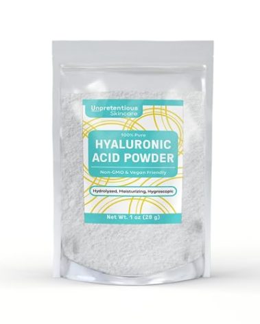 Unpretentious Hyaluronic Acid Powder (1 oz) Food & Cosmetic Grade, Clear Resealable Bag