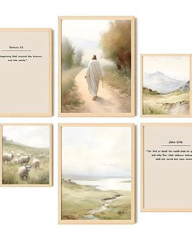 EXCOOL CLUB Jesus Wall Decor - 12x16 Christian Posters Bible Scripture Art, Lds Jesus Christ Picture, Bible Verse Wall Art, Religious Quotes Christian Art Print for Home Bedroom (UNFRAMED)