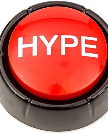 Hype Button | Hip Hop Air Horn Sound Effect Button (Batteries Included) Stocking Stuffer Back to School Classroom Teacher Office Desk Sales Marketing Gag Nut Funny Toy Live Streaming Gaming DJ Remix