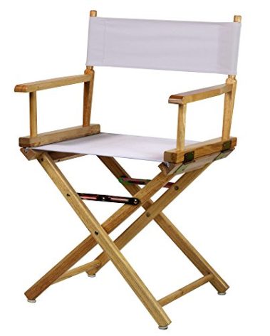 18" Director's Chair Natural Frame-White Canvas
