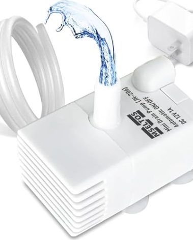 Automatic Small Sump Pump with Water Sensor, 5 FT Lift 55 GPH 115V/230V Mini Condensate Pump with Float Switch, Water Removal for Dehumidifier, Air Conditioner, Ice Maker, Basement, Auto On Off