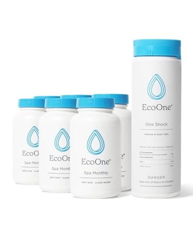 EcoOne | Hot Tub Chemical Maintenance & Supply Kit | Spa Shock & Conditioner Kit | Contains Oneshock Chlorine Granular & SPA Monthly Conditioner | 6 Month Supply