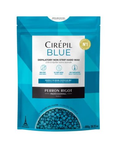 Cirepil - Blue - 800g Wax Beads - Unscented for Sensitive Skin - Disposable Blue Wax Refill - Fluid Gel Texture, Easy Removal, Peel-Off - No Strip Needed