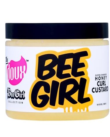 The Doux Curl Cream for Curly Hair with Honey, Aloe & Keratin – Curl Defining Custard for Frizz Control, Moisture & Shine Bee Girl Honey Custard for Natural Hair