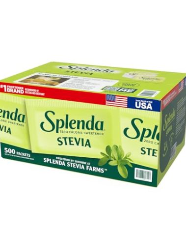 SPLENDA Stevia Zero Calorie Sweetener, Plant Based Sugar Substitute Granulated Powder, Single Serve Packets, 500 Count (Pack of 1)