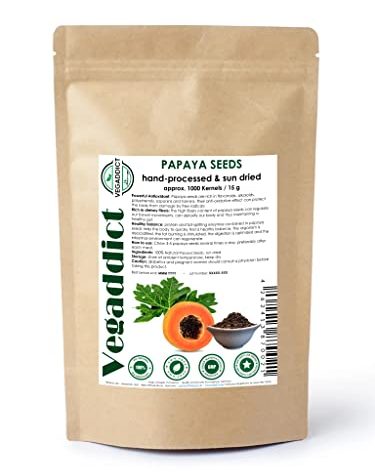 100% Natural Sun Dried Papaya Seeds | High Papain & Carpain (digestive enzymes) Content | No Additives | Vegan | Laboratory Tested | Gluten & Lactose Free | Ethycally sourced | (25g)