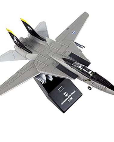 Busyflies Fighter Jet Model 1/100 F-14 Tomcat Skeleton Plane Diecast Military Airplane for Collection and Gift