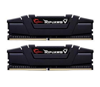 G.SKILL RipjawsV Series DDR4 RAM (XMP) 32GB (2x16GB) 3600MT/s CL18-22-22-42 1.35V Intel AMD Desktop Computer Memory U-DIMM - Black (F4-3600C18D-32GVK)