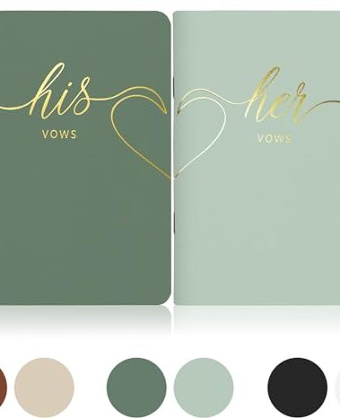 LSSH GmbH Wedding Vow Books,Original Vow Books His and Hers,Perfect Wedding Essentials for Your Wedding Day,28 Pages,5.5" X 4" (Mint & Sage)