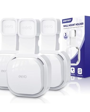 Wall Mount Holder for eero 6 and for eero 6+ Router Mesh Wi-Fi System – No Messy Wires, Space-Saving Outlet Wall Mount Holder for eero 6 Plus Extender, Stand Bracket for eero 6+ (White-3pcs)