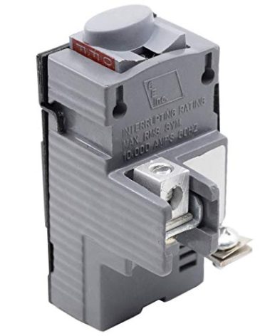Connecticut Electric UBIP120-New Pushmatic P120 Replacement. One Pole 20 Amp Circuit Breaker, Gray
