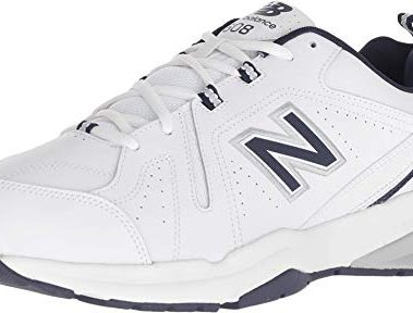 New Balance Men's 608 V5 Casual Comfort Cross Trainer, White/Navy, 13 XX-Wide