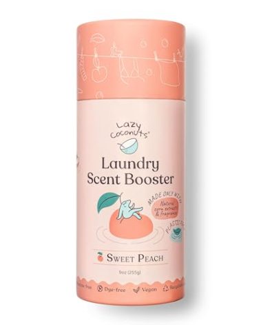 Lazy Coconuts Sweet Peach Laundry Beads - Eco Friendly, Plastic Free, Minimal, Natural Ingredients - Dye Free Laundry Scent Boosters, Zero Waste, Recyclable Package, Carbon Negative