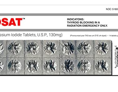 IOSAT Potassium Iodide Tablets - 14 130mg tablets