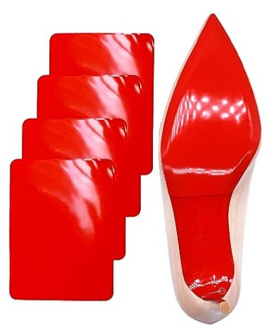 BHXANZOU Red Bottom Shoe Protector Compatible with Christian Louboutin Shoes,Self-Adhesive Sole Guard to Protect & Restore Shoe Bottoms,Anti-Slip Replacement for High Heels (6"x4.5",Mirror Face 4Pcs)