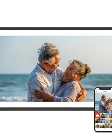 Digital Picture Frame, 15.6 Inch Large Frameo Digital Photo Frame WiFi, 32GB, 1920 * 1080 IPS HD Touch Screen, Tabletop&Wall-Mounted, Share Picture Video, Birthday, Wedding, for Mom