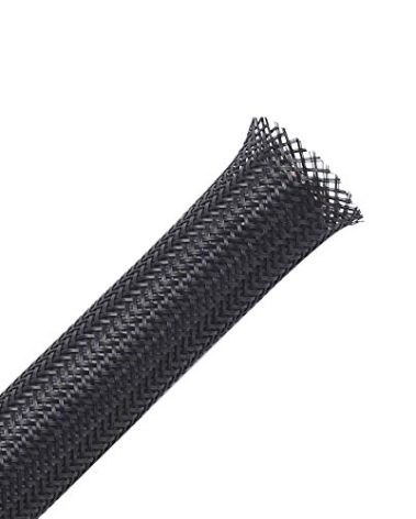 100ft - 1/8 inch PET Expandable Braided Sleeving – Black – Alex Tech Braided Cable Sleeve