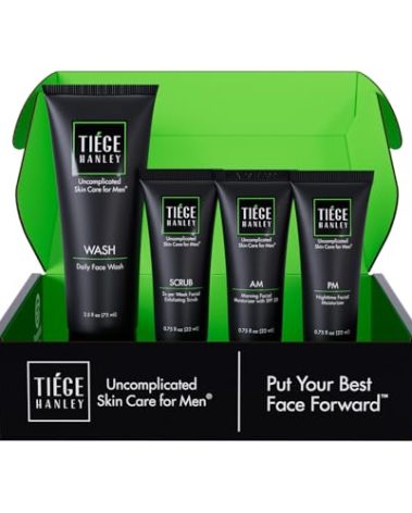 Tiege Hanley Men’s Skin Care Set, Essential Routine (System Level 1) – Face Wash, Scrub & Moisturizer for Healthier, Hydrated Skin | Daily Men’s Skin Care Kit for Sensitive skin & Dryness Protection
