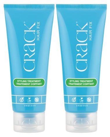 Crack HAIR FIX Styling Creme - Multi-Tasking, Anti-Frizz, Leave-In Styling Aid With Protection from Humidity, Chlorine, Heat Treatments & Sun (.75 oz - PACK OF TWO)