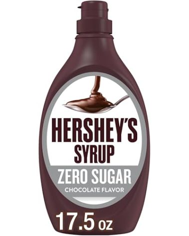 HERSHEY'S Zero Sugar Chocolate Syrup Bottle, 17.5 oz