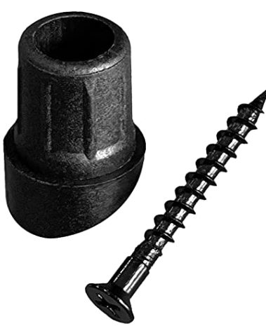 Myard 3/4" Anti-UV Black Baluster Connectors 50pcs for 25 Round Balusters with Stainless Steel Screws, for 25-35 Degree Stair. No Drilling Fast Installation for Deck Handrail Staircase Balusters