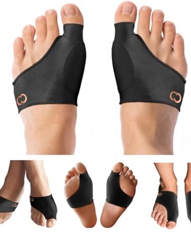 Copper Compression Bunion Corrector Relief Sleeve - Gel Cushion Pads - Orthopedic Brace Big Toe Alignment - Hallux Valgus Relief - Toe Straightener Spacer Fit for Women & Men - 1 Pair