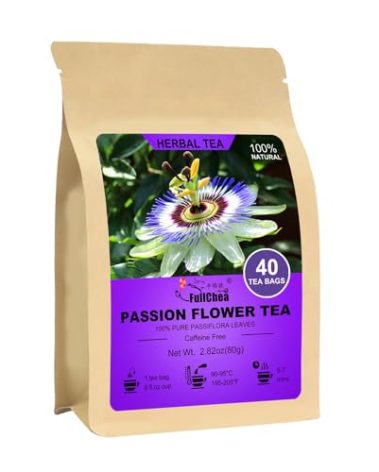FullChea - Passion Flower Tea bags, 40 Teabags - Natural Passionflower Leaf Herbal Tea for Relaxation - Te De Pasiflora - Non-GMO - Caffeine-free - Support Better Sleep