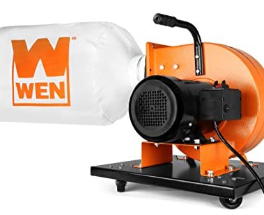 WEN Woodworking Dust Collector, 7.4-Amp Induction Motor with 15-Gallon Bag, Mobile Base, and Optional Wall Mount (DC3474)