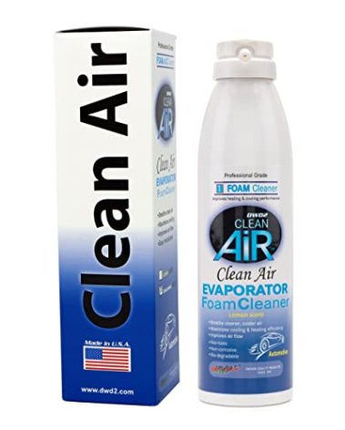 DWD2 Clean AIR® Premium Foaming Automotive Evaporator Coil Cleaner (Lemon) - Renew Your Air Conditioner and Enjoy a Comfortable Driving Experience Today (single 8.oz)