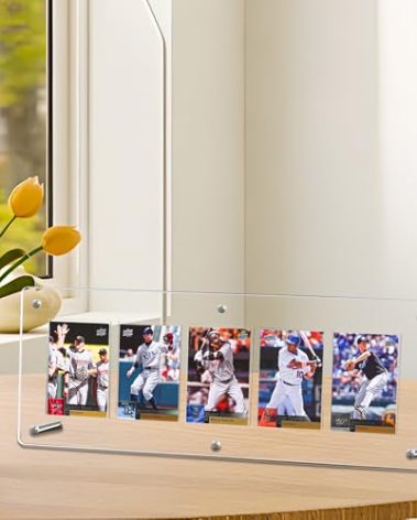 CELSOL 16" Acrylic 5-Card Display Frame – For Trading Cards, PSA Graded Cards, Sports Cards, Baseball Cards, Mini Pictures, Photos, and Stickers (within 3.6"x2.6") – Ideal for Home, Office, and Gifts