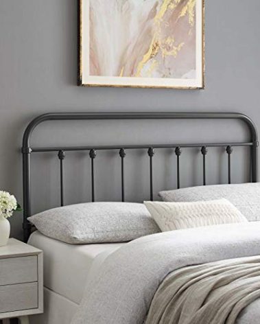 Modway MOD-6152-GRY Sage Twin Metal Headboard, Gray