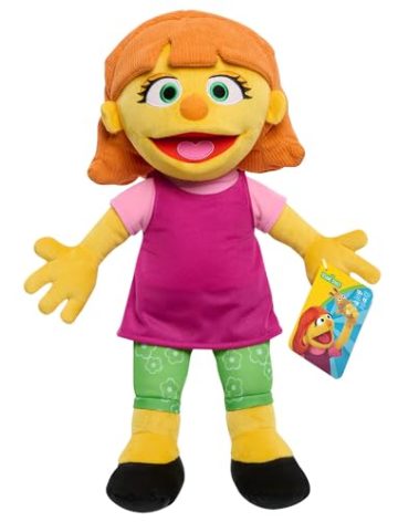 SESAME STREET Just Play Big Hugs 18-inch Large Plush Julia Doll, Soft Fabric, Pretend Play, Kids Toys for Ages 18 Month