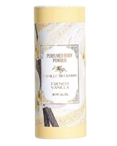 French Vanilla Scented Talc-Free Body Powder, Perfumed Dusting Powder, Camille Beckman 3 Ounce