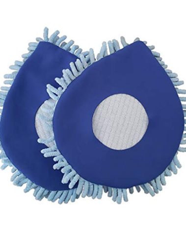 CHOMP! Microfiber Mop Refill Pack: 5 Minute CleanWalls 2-pak Giant Noodle Blue Duster Reusable Washable, Window/Door Frame Cleaner and Baseboard Dusts - Dry Dusting Pads